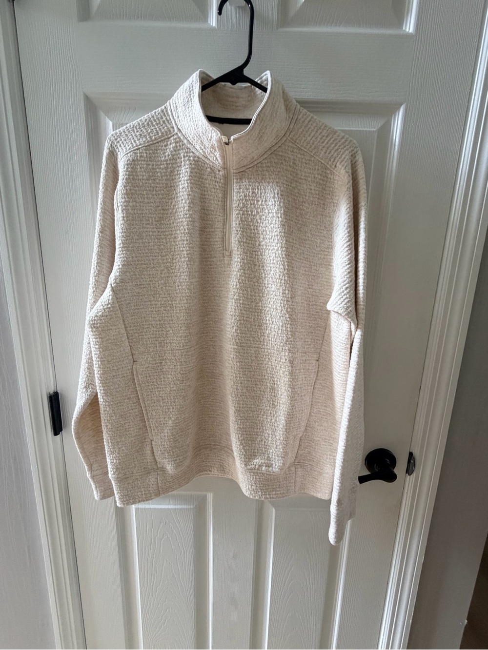VRST size small Men's Cream Quarter-Zip Textured Sweater - very soft!!!